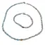 Set bratara si colier Apatit neuniform si sfere 3-6mm, Cuart fumuriu neuniform 5-8mm si steluta din Hematit auriu 6mm