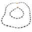 Set bratara si colier Cristal de stanca sfere 6mm si Safir albastru discuri fatetate 4-8mm cu Hematit sfere fatetate 2mm