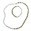 Set bratara si colier Peridot neuniform si sfere 3-6mm cu Piatra lunii neuniforma 6-8mm si steluta din Hematit auriu 6mm