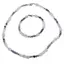 Set bratara si colier Sodalit sfere 4mm si Piatra Lunii neuniforma fatetata 6-10mm cu bumbi argintii