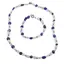 Set bratara si colier Sodalit si Piatra lunii neuniforma 6-8mm cu bumbi argintii