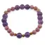 Bratara pe elastic Ametist sfere 8mm, bumbi aurii si Rodonit roz sfere 6mm