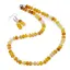 Set Cercei cu agatatoare si Colier din Agat galben discuri fatetate 8mm si discuri fatetate 4mm