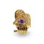 Inel din argint 925 placat cu aur 14k reglabil cu Ametist, model petale