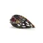 Inel din argint 925 placat cu aur 14k si rodiu negru cu cristale incrustate, model frunza - marimea 58