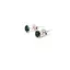 Cercei cu surub din Argint 925 si zircon verde inchis, 4-5mm