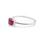Inel din argint 925 subtire cu Agat roz, marimea 59 - montura tip prong