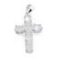 Pandantiv din argint 925 cruce cu cristale incrustate Piatra Lunii rainbow, 39mm