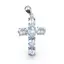 Pandantiv din argint 925 cruce cu cristale incrustate Topaz, 40mm