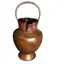 Vas decorativ rustic din alama ciocanit, cu maner arcuit, 40cm