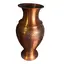 Vaza vintage decorativa din cupru gravat cu motive vegetale, 50cm