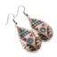 Cercei din cupru lacrima, model floral tribal turcoaz