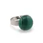 Inel reglabil Malachit rotund, 14mm