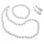 Set cercei cu agatatoare, colier si bratara Opalit sfere, 8-10mm