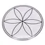Abtibild sticker Feng Shui cu Floarea Vietii - alb, 12cm