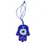 Amuleta Feng Shui cu Hamsa si ochi protector din sticla, 5cm