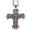 Colier cu pandantiv argintiu cruce din Ametist, 8cm