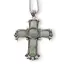 Colier cu pandantiv argintiu cruce din Aventurin, 8cm