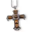 Colier cu pandantiv argintiu cruce din Ochi de tigru, 8cm