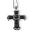 Colier cu pandantiv argintiu cruce din Onix, 8cm