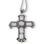 Colier cu pandantiv argintiu cruce din Opalit, 8cm