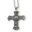 Colier cu pandantiv argintiu cruce din Scoica abalone, 8cm