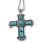 Colier cu pandantiv argintiu cruce din Turcoaz, 8cm