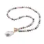 Colier Perle de Mallorca multicolore inchis 6mm cu pandantiv