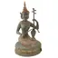 Decoratiune vintage din bronz zeita Saraswati cantand la veena, 20cm