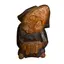 Figurina vintage din lemn sculptat manual muzician tribal acordeonist - 15,5cm