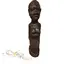 Lampa vintage din lemn sculptata manual femeie africana cu copil, 46cm