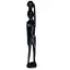 Statueta vintage femeie africana din lemn, cu vas pe cap - 63cm
