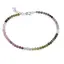 Bratara Turmalina multicolora degrade sfere fatetate cu Argint 925, 3mm