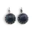 Cercei cu agatatoare model rotund cu montura argintie, Lapis Lazuli - 20mm