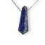 Pandantiv dublu varf cu gaura orizontala si lant auriu, Lapis lazuli 40mm