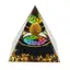 Piramida orgon Obsidian cu 7 chakre si sfera Ochi de tigru, 5cm