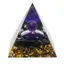 Piramida orgon Obsidian cu Yin Yang si sfera de Ametist, 5cm