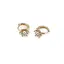 Cercei din inox placat cu aur galben 18k si perla, model floare