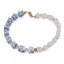 Bratara Cuart roz si Opal albastru patratele 5-6mm cu Ametist sfere 4mm si Hematit auriu cub 3mm
