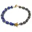 Bratara Lapis lazuli si Pirita discuri 6-7mm, Lapis lazuli sfere 4mm si steluta din Hematit auriu