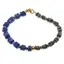 Bratara Lapis lazuli si Pirita discuri 6-7mm si Lapis lazuli sfere 4mm