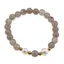 Bratara pe elastic Perle de cultura, bumbi aurii si Agat gri sfere fatetate 8mm