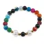 Bratara pe elastic Perle de cultura, bumbi aurii si Agat multicolor sfere 8mm