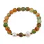 Bratara pe elastic Perle de cultura, bumbi aurii si Agat verde cu galben sfere fatetate 8mm