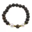 Bratara pe elastic Perle de cultura, bumbi aurii si Bronzit sfere 8mm