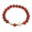 Bratara pe elastic Perle de cultura, bumbi aurii si Carneol sfere 8mm