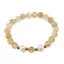 Bratara pe elastic Perle de cultura, bumbi aurii si Citrin sfere 8mm