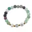 Bratara pe elastic Perle de cultura, bumbi aurii si Fluorit sfere 8mm