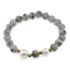 Bratara pe elastic Perle de cultura, bumbi aurii si Jasp kiwi sfere 8mm
