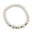 Bratara pe elastic Perle de cultura, bumbi aurii si Magnezit sfere 8mm